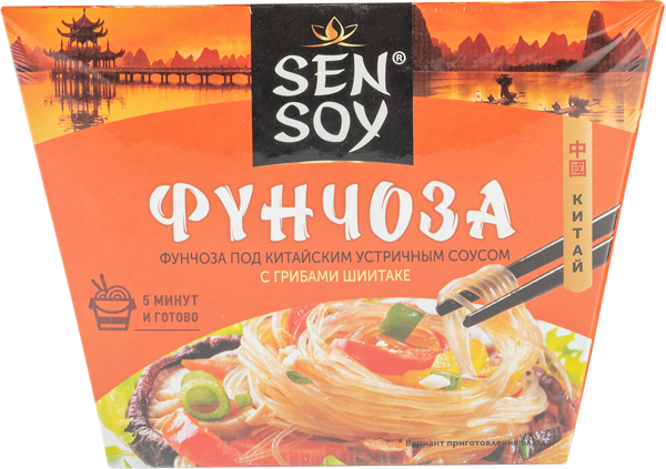 Изображение Лапша быстрого приготовления Сэн Сой фунчоза устричный соус Состра к/у, 125 г
