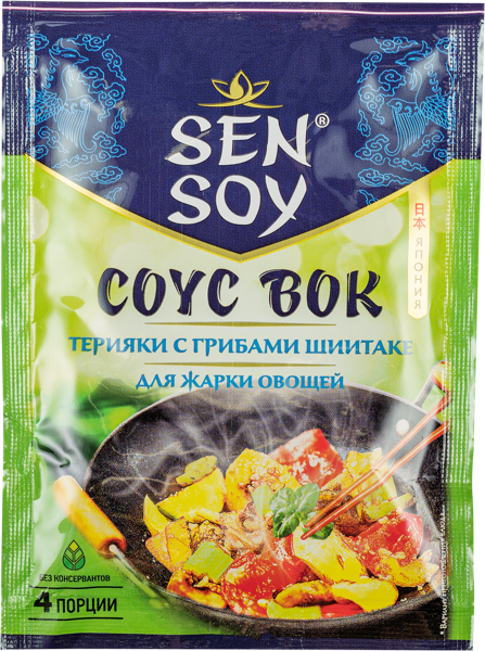 Изображение Соус для жарки овощей Сэн Сой вок терияки с шиитаке Состра м/у, 80 г