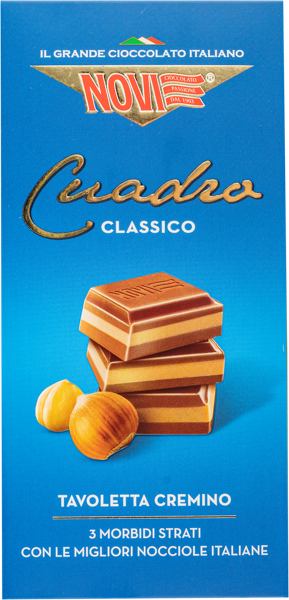 Изображение Шоколад молочный Нови Квадро с ореховой начинкой Эла Дюфур кор, 110 г