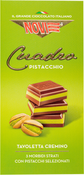Изображение Шоколад молочный Нови Квадро с фисташковой начинкой Эла Дюфур м/у, 110 г