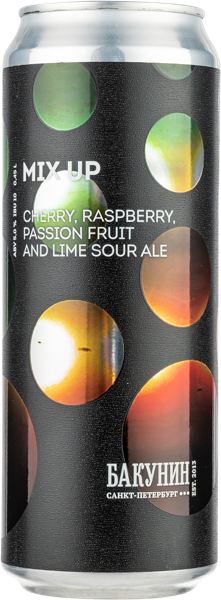 Изображение Пивной напиток светлый 5,0% н/ф Бакунин Микс Ап Мюнхель ж/б, 0,45 л