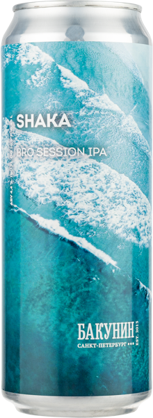 Изображение Пиво светлое Эль 4,4% н/ф н/п Бакунин Шака Мюнхель ж/б, 0,45 л