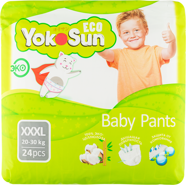 Изображение Трусики ХXXL 20-30 кг Йокосан эко Азия Лайф м/у, 24 шт