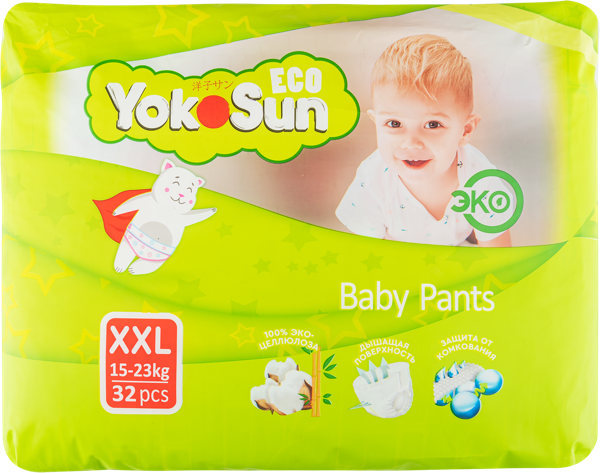 Изображение Трусики XXL 15-23 кг Йокосан эко Азия Лайф м/у, 32 шт