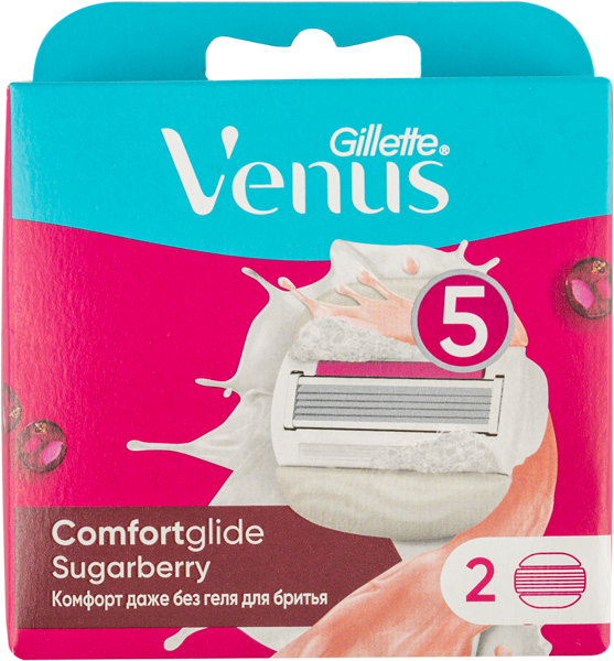 Изображение Кассеты для бритья женские Жиллетт венус 5 лезвий Проктер Энд Гэмбл к/у, 2 шт
