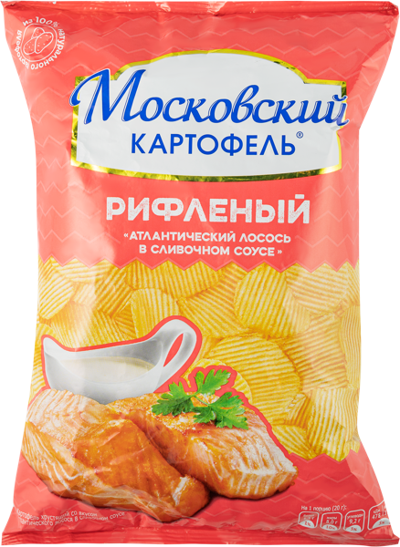 Изображение Чипсы картофельные Московский Картофель лосось в словочном соусе Москарт м/у, 120 г