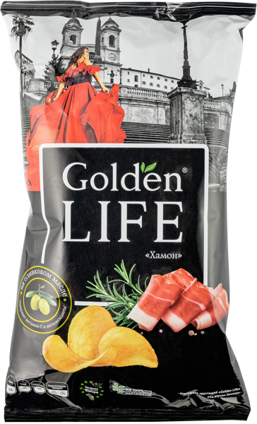 Изображение Чипсы картофельные Голден Лайф хамон Москарт м/у, 90 г