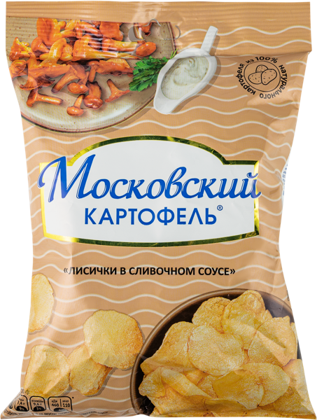 Изображение Чипсы картофельные Московский Картофель лисички в сливочном соусе Москарт м/у, 40 г