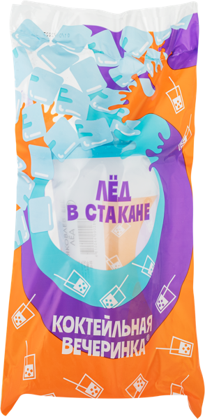 Изображение Лед с трубочкой Коктейльная вечеринка в стакане Айс в кубе флоу-пак, 230 г