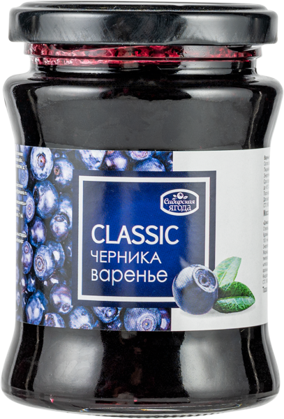 Изображение Варенье из черники Сибирская ягода домашнее САВА ТПК с/б, 300 г