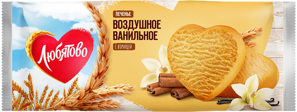 Изображение Печенье сдобное воздушное Любятово ванильное с корицей Любятово м/у, 200 г
