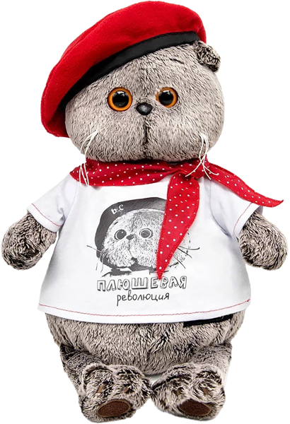 Изображение Мягкая игрушка 25см Будибаса басик в футболке с принтом МПП ООО к/у, 1 шт