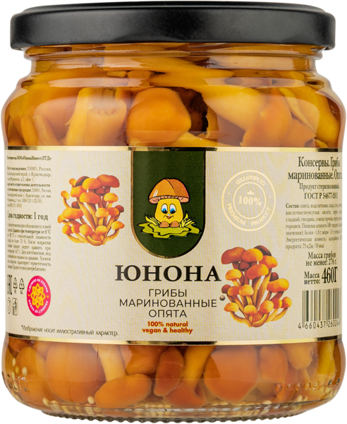 Изображение Опята маринованные Юнона Юнона Инвест с/б, 460 г