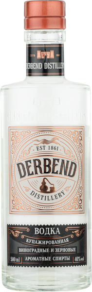 Изображение Водка 40% спирт Люкс Дербент купажированная Дербентский КК с/б, 0,5 л
