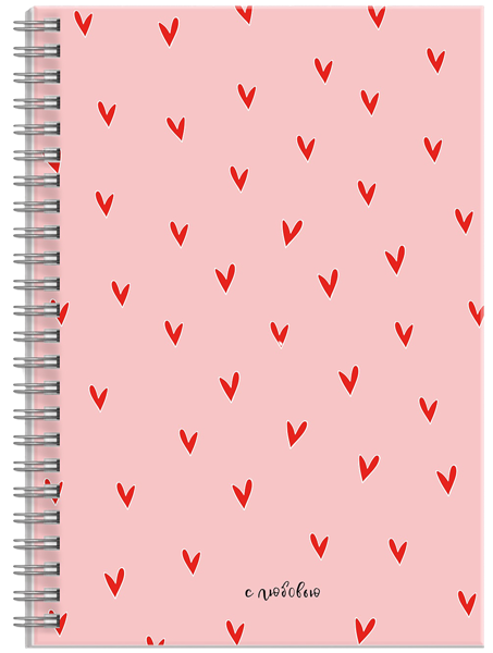 Изображение Блокнот 48л клетка Феникс+ А5 розовый сердечки Феникс+ , 1 шт