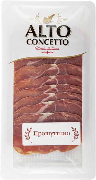 Изображение Мясо свиное сыровяленое нарезка Альто Кончетто окорок прошуттино Печура С.Н. п/у, 80 г