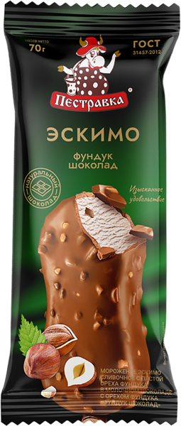 Изображение Мороженое эскимо Пестравка фундук в мол шоколаде Купинское мороженое м/у, 70 г