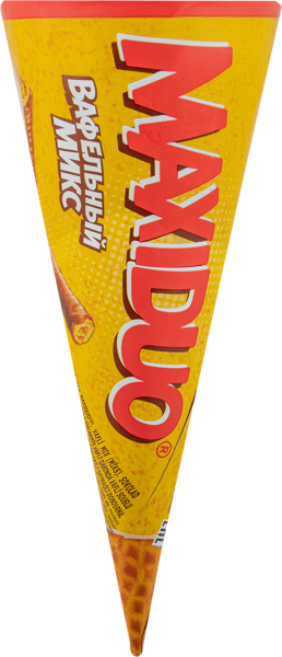 Изображение Мороженое сливочное рожок Максидуо вафельный микс Фронери Рус м/у, 80 г