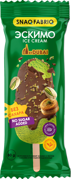 Изображение Мороженое эскимо без сахара Снэк фабрик тесто катаифи фисташка Фитнес Фуд м/у, 80 г