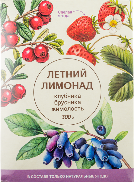 Изображение Ягодная смесь замороженная Всегда пожалуйста лимонад брусника клубника ЭкоРесурс к/к, 300 г