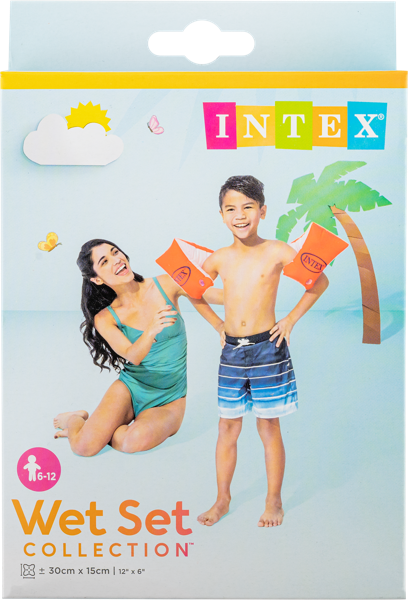 Изображение Нарукавники для плавания 6-12лет Интекс делюкс оранжевые Интекс , 1 пара