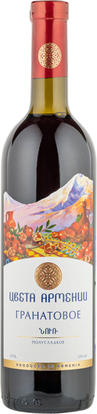 Изображение Вино плодовое красное п/сл Гранат Цвета Армении ВКЗ Мргашен с/б, 0,75 л