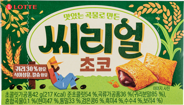 Изображение Печенье злаковое Лотте подушечки с шоколадным кремом Лотте кор, 42 г