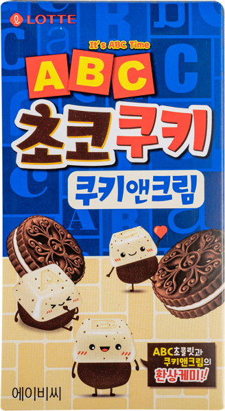 Изображение Печенье шоколадное АВС кубики со сливочной начинкой Лотте кор, 43 г