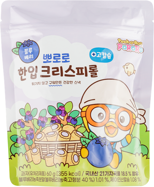 Изображение Печенье мини-ролл хрустящее Пороро со вкусом черники Тквелфуд м/у, 60 г