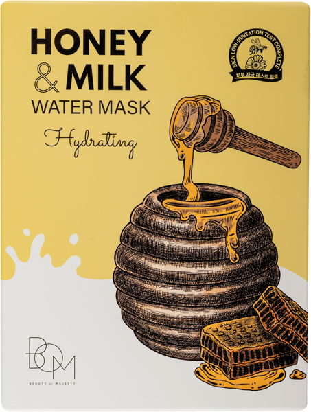 Изображение Маска сияние для лица Бом мед и молоко Ныкос Ко к/у, 5 шт