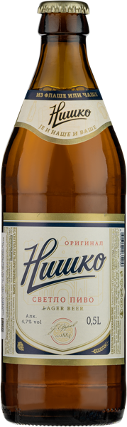 Изображение Пиво светлое Лагер 4,7% Нишко Нишко Пивара с/б, 0,5 л