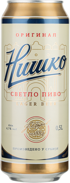 Изображение Пиво светлое Лагер 4,7% Нишко Нишко Пивара ж/б, 0,5 л