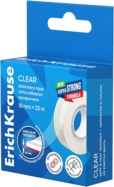Изображение Лента клейкая канцелярская Эрих Краузе 18ммх33м Эрих Краузе карт/уп, 1 шт