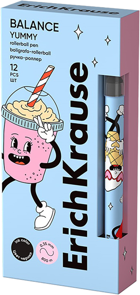 Изображение Ручка 0,5мм черная роллер Эрих Краузе баланс стик ямми Эрих Краузе , 1 шт