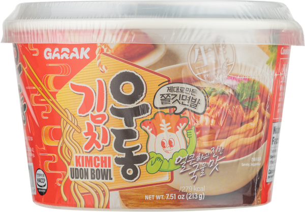 Изображение Лапша быстрого приготовления Гарак удон со вкусом кимчи Вусин Трейдинг к/у, 213 г