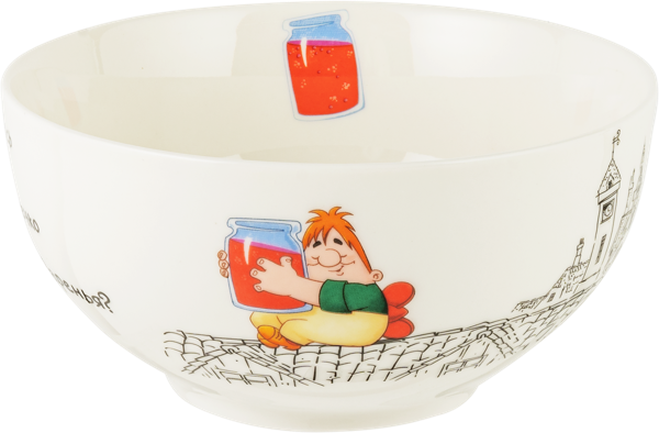 Изображение Миска 610мл фарфор Союзмультфильм малыш и карлсон Хуасин Сирэмик к/у, 1 шт