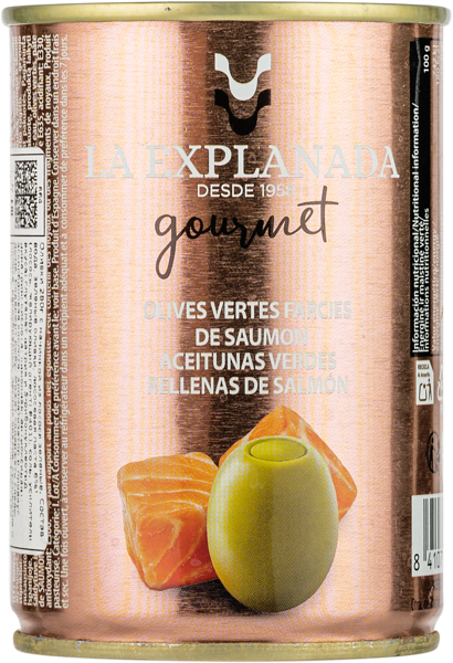 Изображение Оливки с лососем Ла эспланада зеленые Асейтунас Касорла ж/б, 280 г