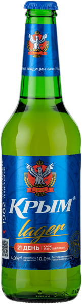 Изображение Пиво светлое Лагер 4,0% Крым лагер ПБК Крым с/б, 0,45 л