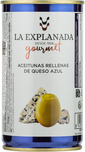 Изображение Оливки с голубым сыром Ла эспланада зеленые Асейтунас Касорла ж/б, 370 г