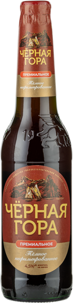 Изображение Пивной напиток темный Лагер 4,5% н/ф Черная Гора ПБК Крым с/б, 0,45 л