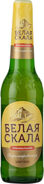 Изображение Пивной напиток светлый Лагер 5,0% н/ф Белая Скала ПБК Крым с/б, 0,45 л