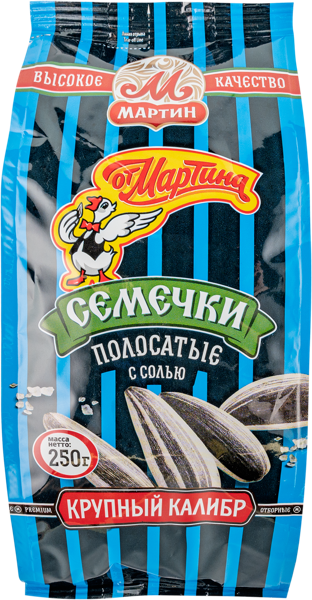 Изображение Семечки подсолнечника От Мартина полосатые с солью Мартин м/у, 250 г