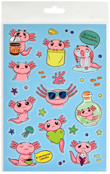 Изображение Набор наклейки 1 лист Феникс+ мемы аксолотль Феникс+ м/у, 1 шт