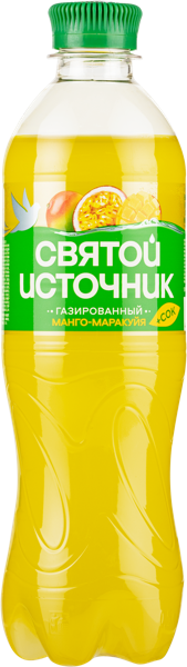 Изображение Вода газ рН 4,0-5,0 Святой Источник манго маракуйя Аква Стар п/б, 0,5 л