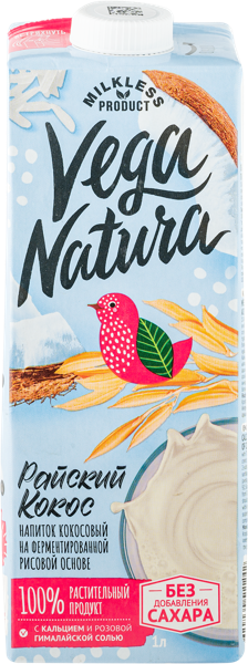 Изображение Напиток 1,0% рисово-кокосовый Вега Натура Южное т/п, 1 л