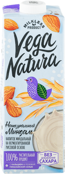 Изображение Напиток 1,2% рисово-миндальный Вега Натура Южное т/п, 1 л