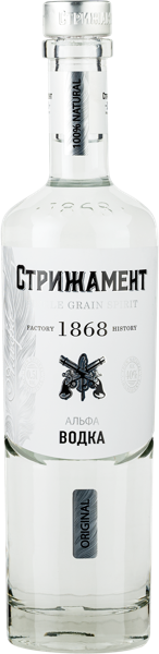 Изображение Водка Спирт Альфа 40% Стрижамент спешиал Стрижамент с/б, 0,5 л