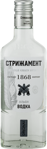 Изображение Водка Спирт Альфа 40% Стрижамент спешиал Стрижамент с/б, 0,25 л