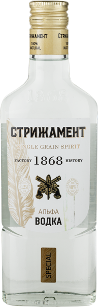Изображение Водка Спирт Альфа 40% Стрижамент ориджинал Стрижамент с/б, 0,25 л