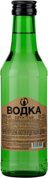 Изображение Водка Спирт Люкс 40% Простая Стрижамент с/б, 0,25 л